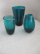 3 x Vase Friedrich Glas grün