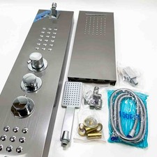 fyheast Thermostat-Duschsäule aus Edelstahl, 5 Duschmodi mit Handbrause,