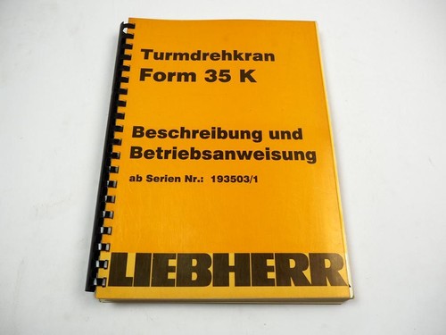 Liebherr form 35k - 35k, turmdrehkran
