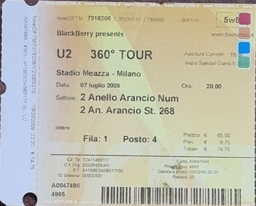 Ticket stub 360 - 360, tour