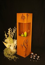 Feuer Säule Barocco Edelrost  Rost Metall Gartendeko Garten Stele Fackel