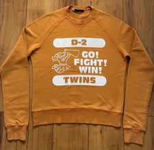 100%ORIG DSQUARED GO! FIGHT! WIN! TWINS SWEATSHIRT PULLOVER GR.L S/S 2003 ORANGE