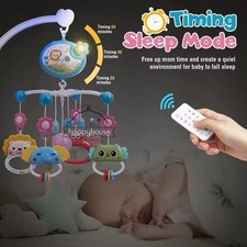 Babybett-Mobile mit Musik & Lichtprojektion, Fernbedienung, für Babys 0–6 Monate
