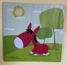 Kinder Wandbilder; Esel; auf Leinwand; 28cm X 28cm