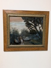 Gemälde Schwäne am Ufer