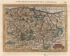 Brandenburg Pommern Original Kupferstich Landkarte Janssonius 1630