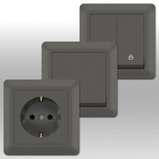 Steckdose Steckdosen Schalter Lichtschalter TAE Wechselschalter LUNIS Anthrazit