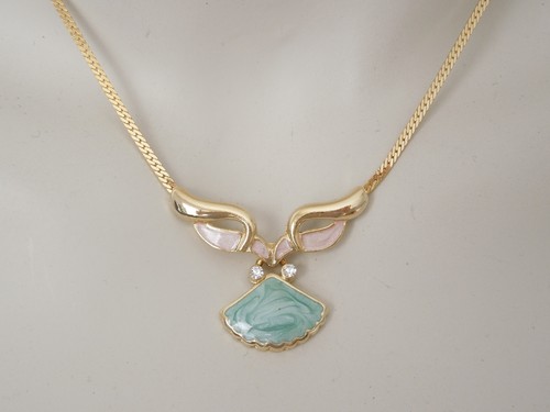 Vintage kette gold emaille - vintage,