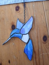 Fensterbild Handarbeit "KOLIBRI" Sonnenfänger in Tiffany-Technik