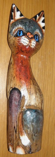Figur katze aus holz cm - holz,