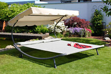 LECO Doppel Gartenliege Natur Doppelliege Sonnenliege Roll Liege mit Rollen XL