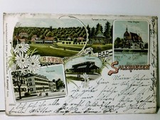 Bad Salzhausen. Gruss aus.., Alte Ansichtskarte / Lithographie farbig. gel. 1900