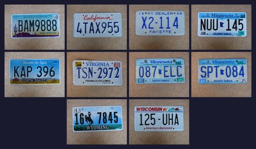 10x originale kennzeichen - originale, us-kennzeichen