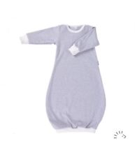 Popolini iobio Schlafhemd Schlupf-Schlafsack Grau-Ecru Baumwoll Interlock GOTS