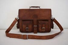 Tasche Klassisch Leder Laptop Messenger Herren Schulter Vintage Aktentasche B...