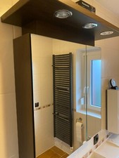 Badezimmer Spiegelschrank braun mit Beleuchtung aus Set