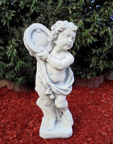Steinfigur statue putte mit - steinfigur, "mit