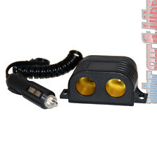 KFZ Doppelsteckdose Zigarettenanzünder 12V 24V Verteiler HP 1m Spiralkabel