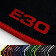 Velours Fußmatten schwarz für BMW E30 3er Limo/Touring Stick E30 Rand/Logofarbe