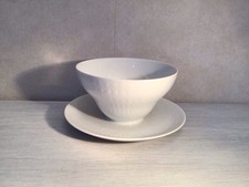 Rosenthal Sauciere mit festem Unterteller - Romanze weiss ø 13,5cm
