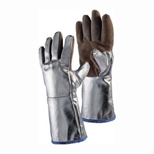 JUTEC Hitzeschutzhandschuhe 5-Finger Universal-Gr. braun / silber - H05LA238-W2