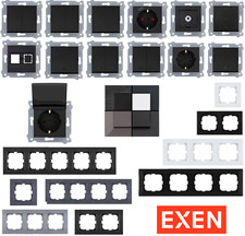 Steckdose Unterputz Schwarz Wandschalter Lichtschalter Rahmen Vertikal Dimmer
