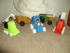 DDR  - SONNI / PLAHO Baby Autos , 2 x Traktor, Leiterwagen und Kranwagen