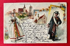Litho AK BAUTZEN 1900 Kirchen und Sorbische Trachten Typen   ( 162645