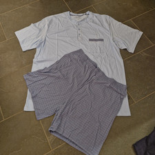 SCHIESSER Schlafanzug Nachthemd Pyjama blau/weiß Gr. XXXXXL/5XL/62