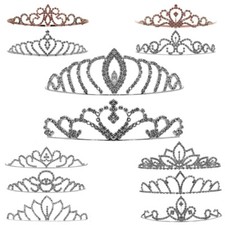 Diadem Tiara Strass Kreis Krone Schmuck Braut Hochzeit Prinzessin