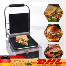 Kontaktgrill geriffelt 1800W Gastro Panini Toaster Elektro Grillplatte Edelstahl