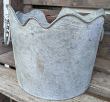 ❤ Pflanztopf mit Ringen  Zink  Deko  Vintage Usedlook  antiklook  Weihnachten ❤