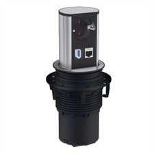 BACHMANN ELEVATOR 1x Schutzkontakt, 1x CAT6, 1x USB 3.0, Edelstahl