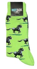 Hot Sox Running Horses Green
