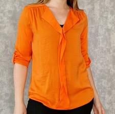 Satin Bluse 36 S Canda Orange