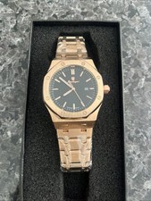  Herrenuhr Edelstahl Roségold Wasserdicht