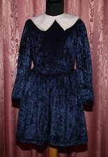 Pannesamt Kleid ☺ mit Petticoat als URock Gr. 116  *TOP* schimmernd dunkelblau