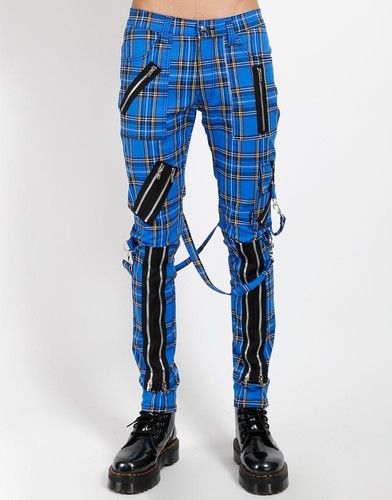 Gothic hose blau kariert - hose, –