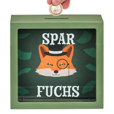 Spardose Sparfuchs Sparbüchse Sparschwein Bilderrahmen Fuchs Kinder Grün Tier