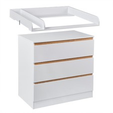 Wickeltisch Wickelkommode Wickelregal mit 3 Schubladen Wickelaufsatz Abnehmbar 