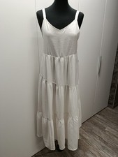 Sommerkleid Gr. L Neu! ohne Etikett ! Weiß mit Stufen, Kofferkleid