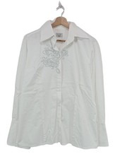 GIANI FEROTI Hemd-Bluse Damen Bluse Gr. DE 44 weiß Casual-Look