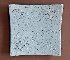 Dekoteller 12 x 12 cm silber aus Ton