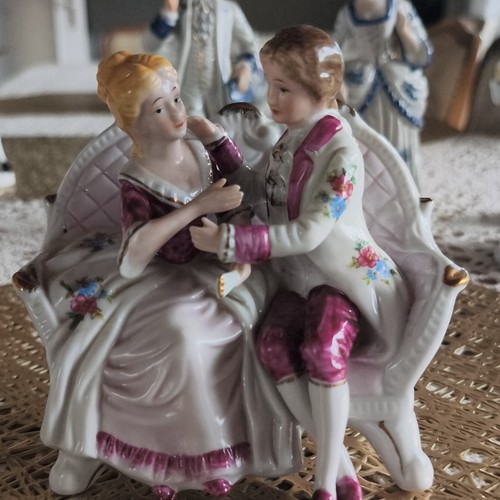 Porzellanfigur pärchen dame - porzellanfigur,