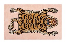 Indisch Teppiche Wolle 2.4x3m Pink Tigermuster Boho Handgetuftet Teppich