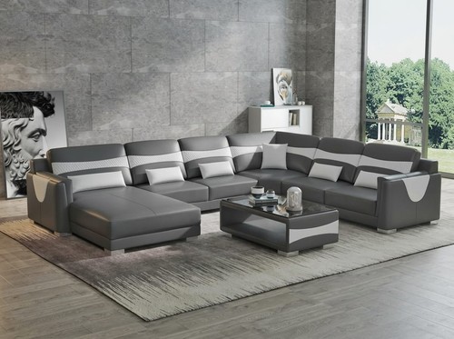 Leder ecksofa form modern - ecksofa,