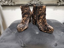 Stiefeletten Samt Leopard 38