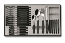 VICTORINOX Tafelbesteck Besteck 24-teilig Besteckkasten Messer schwarz 6.7833.24