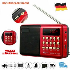 Tragbarer FM Radio Lautsprecher Akku Mini Box Musikbox MP3 Player USB SD Aux