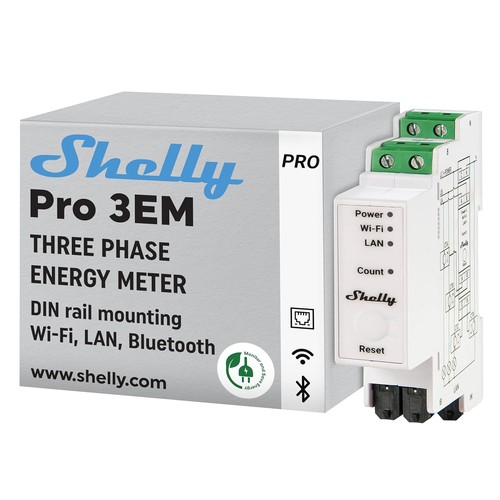 Shelly pro 3em - 120a, 3-phasen